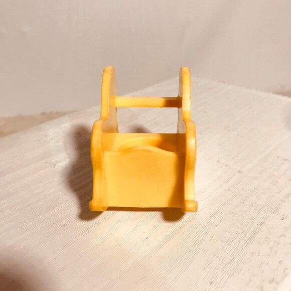 Vintage 1972 Fisher Price Lov Toys Yellow Rocking Horse Chair Dollhouse Furnitur - Picture 7 of 14